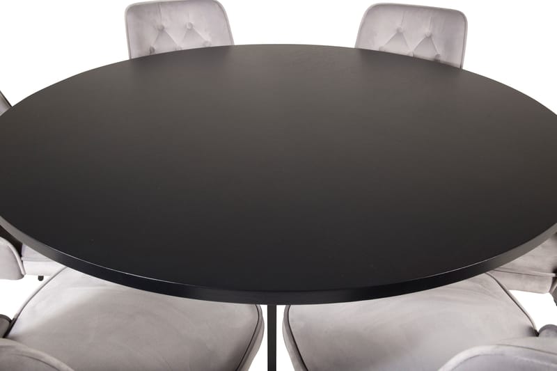 Copenhagen Spisegruppe med 6 Valera Luksus Fløyelsstoler Svart/Grå - Furniture Fashion - Møbler - Bord - Spisegrupper