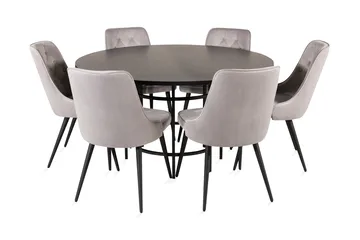 Copenhagen Spisegruppe med 6 Valera Lyx Fløyelsstoler - Furniture Fashion - Møbler - Bord - Spisegrupper
