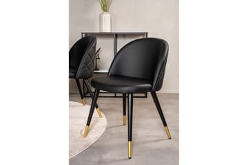 Copenhagen Spisegruppe med 6 Valera Spisestoler Messing/Svart - Furniture Fashion - Møbler - Bord - Spisegrupper