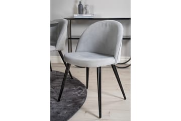 Copenhagen Spisegruppe med 6 Valerie Spisestoler Kordfløyel Grå/S - Furniture Fashion - Møbler - Bord - Spisegrupper