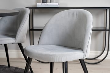 Copenhagen Spisegruppe med 6 Valerie Spisestoler Kordfløyel Grå/S - Furniture Fashion - Møbler - Bord - Spisegrupper