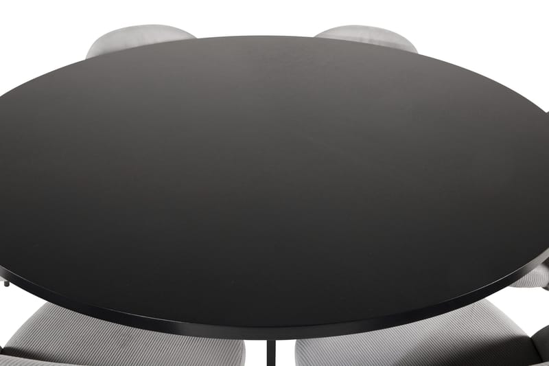 Copenhagen Spisegruppe med 6 Valerie Spisestoler Kordfløyel Grå/S - Furniture Fashion - Møbler - Bord - Spisegrupper