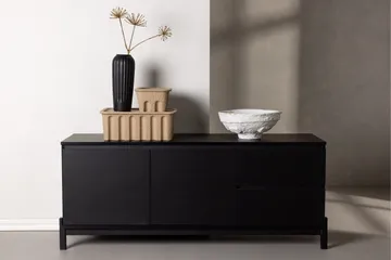Corpus Gulvstående TV-benk 138 cm med Oppbevaring i Malt Tre - Svart - Møbler - Mediamøbel & tv møbel - TV-benk & mediabenk
