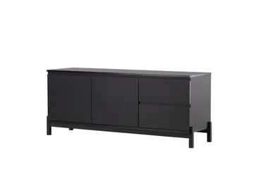 Corpus Gulvstående TV-benk 138 cm med Oppbevaring i Malt Tre - Svart - Møbler - Mediamøbel & tv møbel - TV-benk & mediabenk