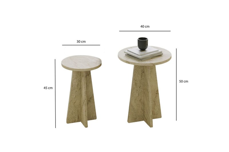 Corren Stuebord 40 cm - Travertin - Møbler - Bord - Sofabord