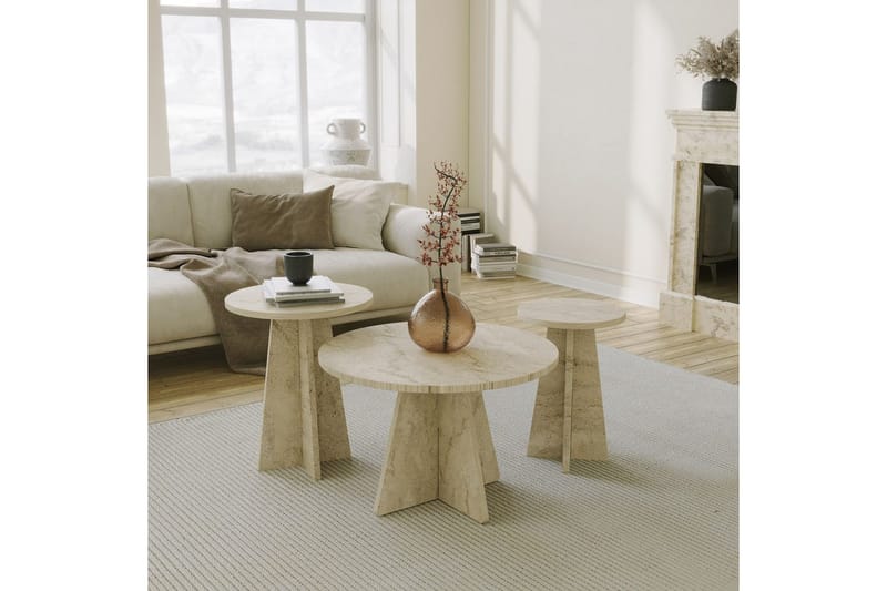 Corren Stuebord 60 cm - Travertin - Møbler - Bord - Sofabord