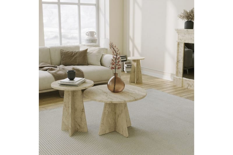 Corren Stuebord 60 cm - Travertin - Møbler - Bord - Sofabord