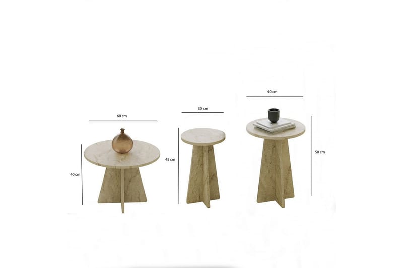 Corren Stuebord 60 cm - Travertin - Møbler - Bord - Sofabord