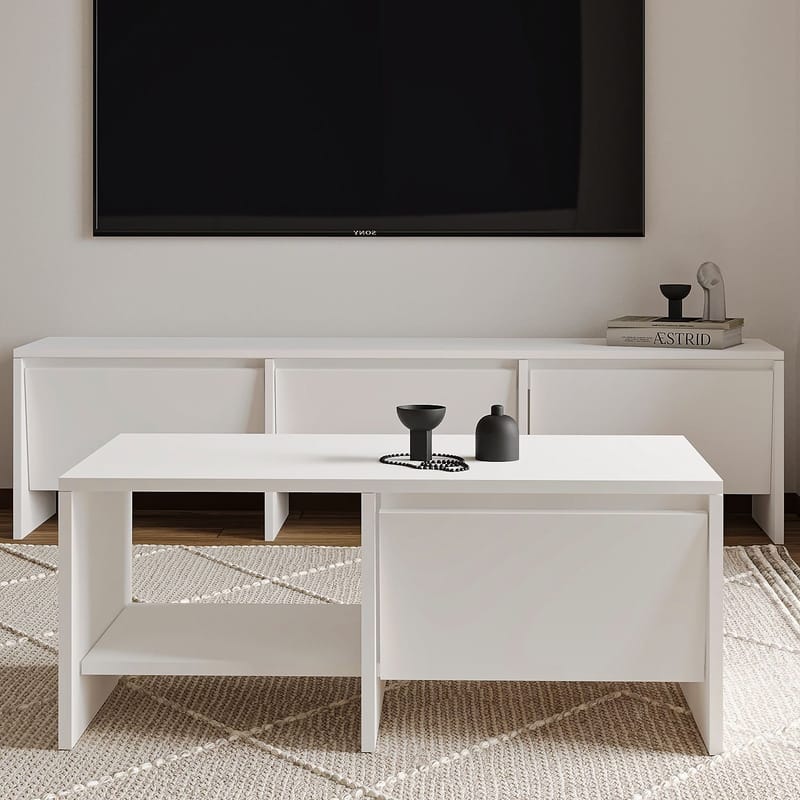 Crala Sofabord 90x35x45 cm - Hvit - Møbler - Bord - Sofabord