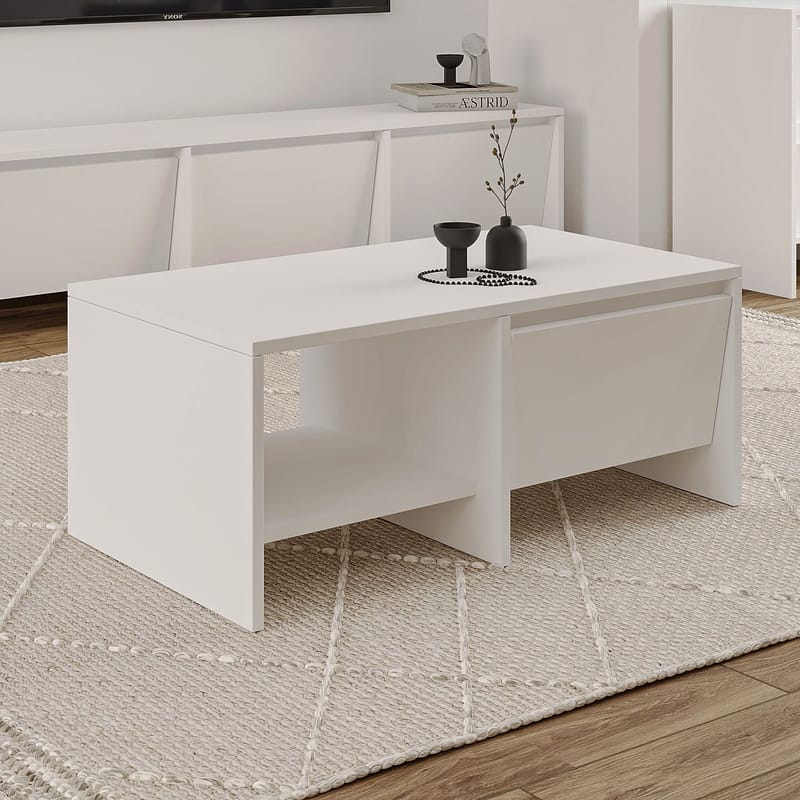 Crala Sofabord 90x35x45 cm - Hvit - Møbler - Bord - Sofabord