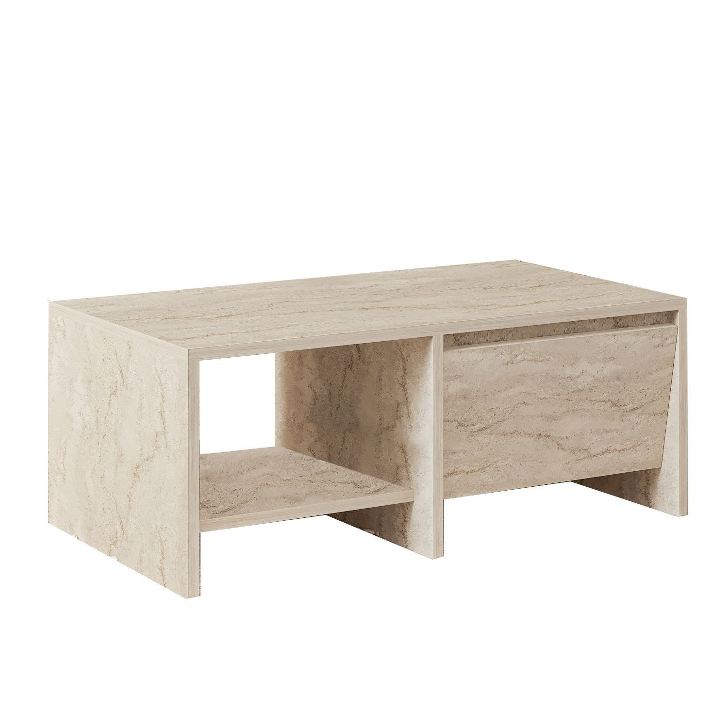 Crala Sofabord 90x35x45 cm - Travertin