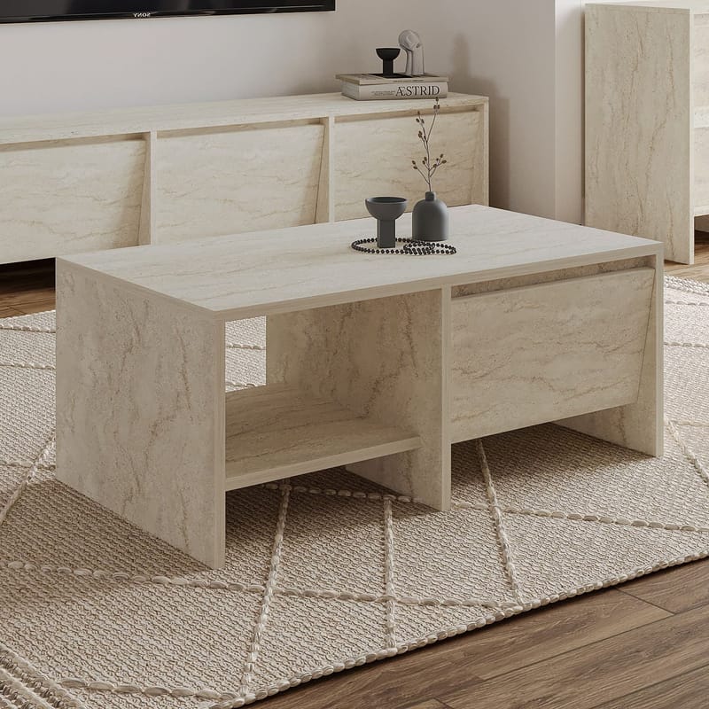 Crala Sofabord 90x35x45 cm - Travertin - Møbler - Bord - Sofabord