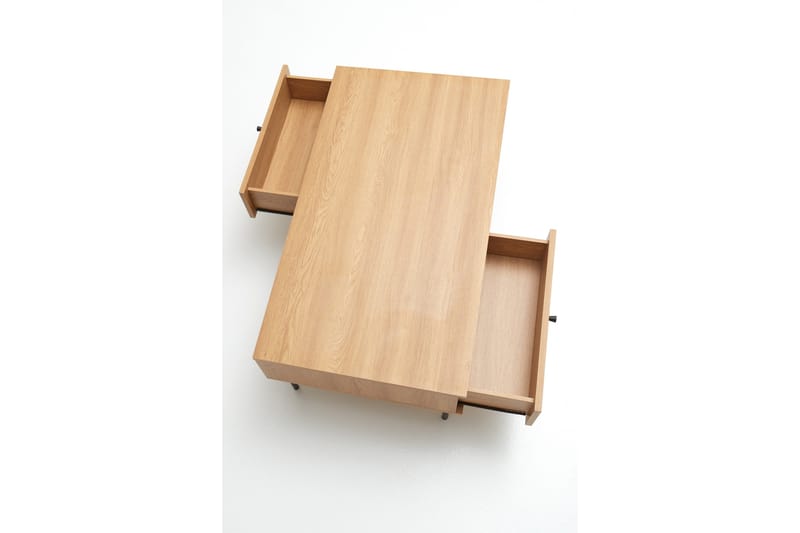 Cyndy 110 cm Rektangulært Sofabord med Skuffer i Lyst Tre - Beige - Møbler - Bord - Sofabord