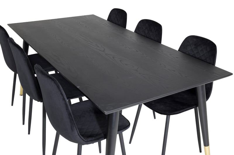 Daicy Spisegruppe 180 cm inkl. 6 Ypas Stoler - Svart/Messing - Møbler - Bord - Spisegrupper