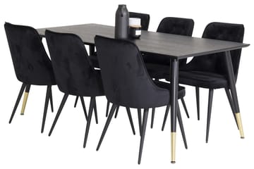 Daicy spisegruppe med 6 Valerie Lyx-fløyelsstoler - Møbler - Bord - Spisegrupper