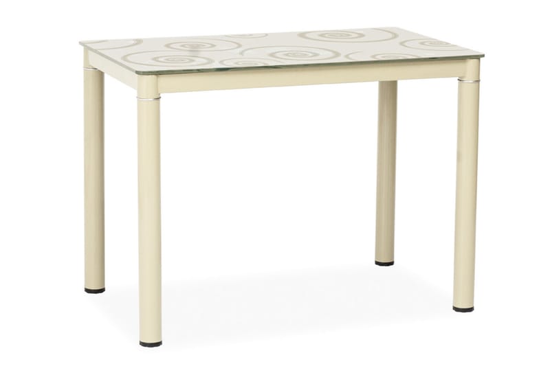 Damara Spisebord 100 cm - Glass/Beige - Spisebord & kjøkkenbord