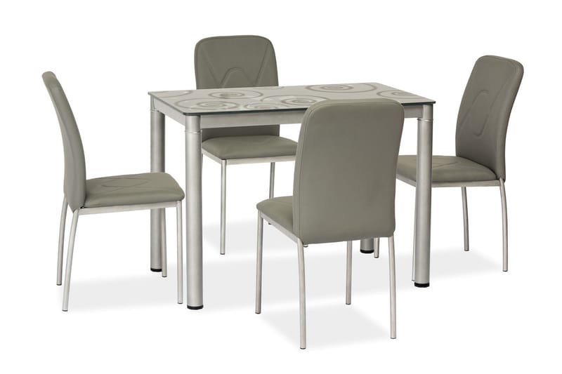 Damara Spisebord 100 cm - Glass/Grå - Spisebord & kjøkkenbord