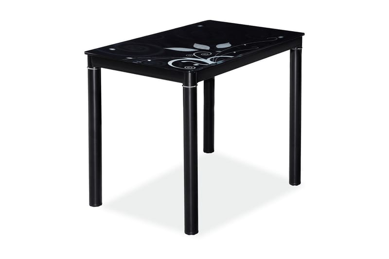 Damara Spisebord 80 cm - Glass/Svart - Spisebord & kjøkkenbord