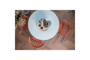 Damon Lite Rundt Spisebord 100 cm i Fiber Clay med Betongutseende - Hvit - Møbler - Bord - Spisebord & kjøkkenbord