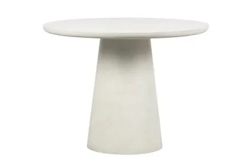 Damon Lite Rundt Spisebord 100 cm i Fiber Clay med Betongutseende - Hvit - Møbler - Bord - Spisebord & kjøkkenbord