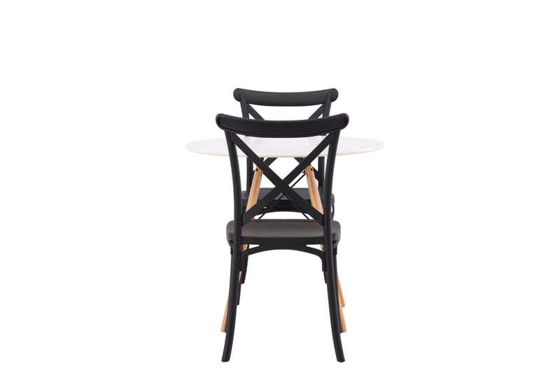 Danburi Spisegruppe 60 cm Rund med 2 Crosett Stoler - Sort - Møbler - Bord - Spisegrupper