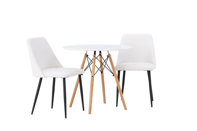Danburi Spisegruppe 60 cm Rund med 2 Night Stoler - Hvid - Møbler - Bord - Spisegrupper