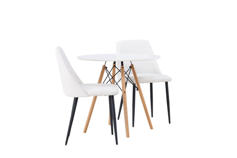 Danburi Spisegruppe 60 cm Rund med 2 Night Stoler - Hvid - Møbler - Bord - Spisegrupper