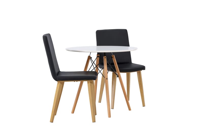 Danburi Spisegruppe 60 cm Rund med 2 Today Stoler - Sort - M øbler - Bord - Spisegrupper