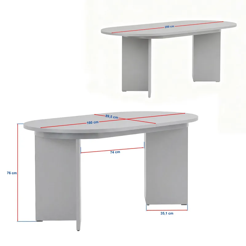 Dano Oval Uttrekkbar Spisegruppe 160-200 cm – Spisebord med 6 Lucy Spisestoler med Tre- og Valnøttutseende - Brun|Greige - Møbler - Bord - Spisegrupper