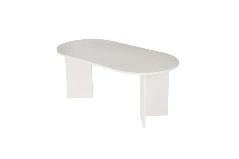 Dano Ovalt Spisebord 180x90 cm med Malt Treutseende, Hvit