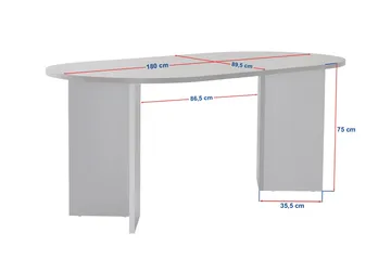 Dano Ovalt Spisebord 180x90 cm med Travertin- og Valnøttutseende - Beige - Møbler - Bord - Spisebord & kjøkkenbord