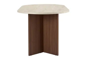 Dano Ovalt Spisebord 180x90 cm med Travertin- og Valnøttutseende - Beige - Møbler - Bord - Spisebord & kjøkkenbord