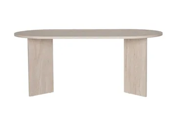 Dano Ovalt Spisebord 180x90 cm med Travertinutseende - Beige - Møbler - Bord - Spisebord & kjøkkenbord