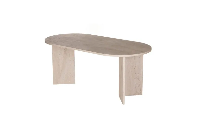 Dano Ovalt Spisebord 180x90 cm med Travertinutseende, Beige