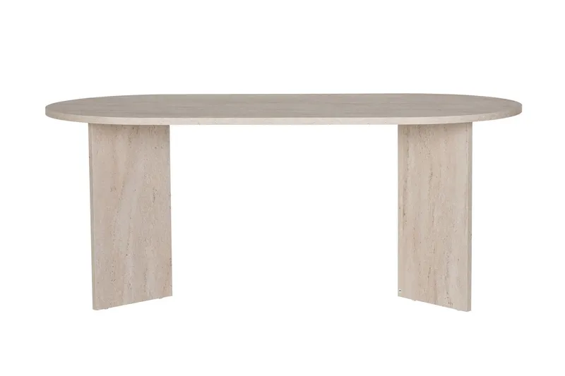 Dano Ovalt Spisebord 180x90 cm med Travertinutseende - Beige - Møbler - Bord - Spisebord & kjøkkenbord