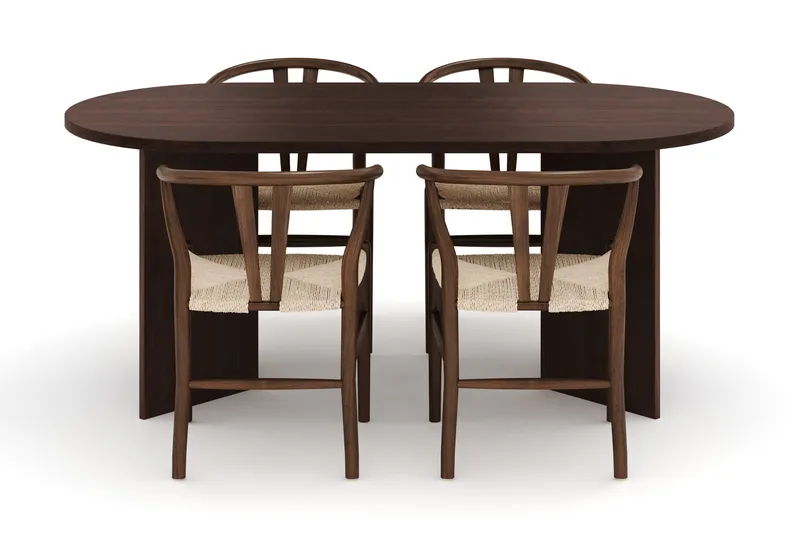 Dano Spisebord 180 cm med 4 Dastoori Spisestoler - Valnøtt - Møbler - Bord - Spisegrupper