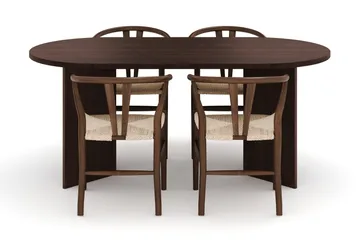 Dano Spisebord 180 cm med 4 Dastoori Spisestoler - Valnøtt - Møbler - Bord - Spisegrupper
