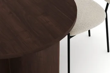 Dano Spisebord 180 cm med 4 Gemmiano Spisestoler - Valnøtt / Hvit Bouclé - Møbler - Bord - Spisegrupper