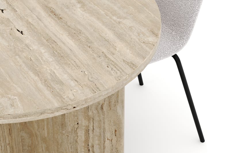 Dano Spisebord 180 cm med 4 Katy Spisestoler - Travertin / Hvit - Møbler - Bord - Spisegrupper