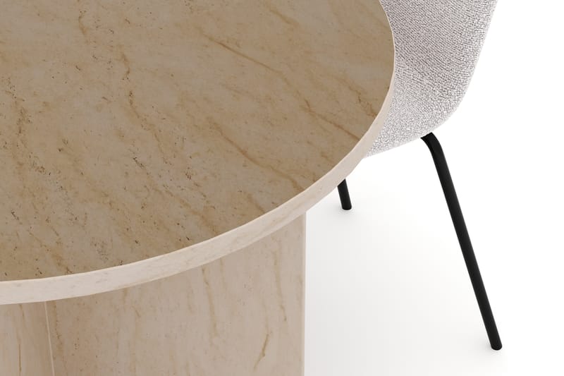 Dano Spisebord 180 cm med 4 Katy Spisestoler - Travertin / Hvit - Møbler - Bord - Spisegrupper