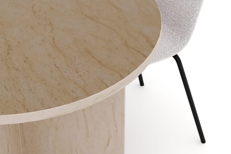 Dano Spisebord 180 cm med 4 Katy Spisestoler - Travertin / Hvit - Møbler - Bord - Spisegrupper