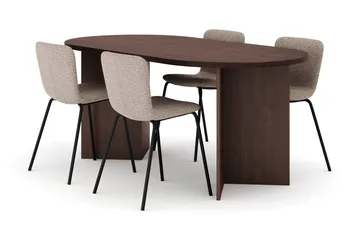 Dano Spisebord 180 cm med 4 Katy Spisestoler - Valnøtt / Greige - Møbler - Bord - Spisegrupper