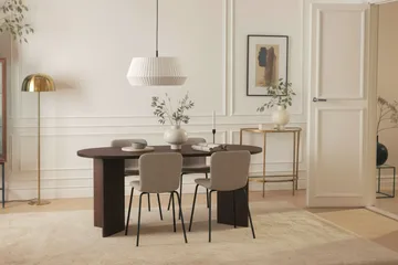 Dano Spisebord 180 cm med 4 Katy Spisestoler - Valnøtt / Greige - Møbler - Bord - Spisegrupper