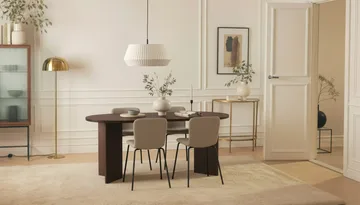 Dano Spisebord 180 cm med 4 Katy Spisestoler - Valnøtt / Greige - Møbler - Bord - Spisegrupper