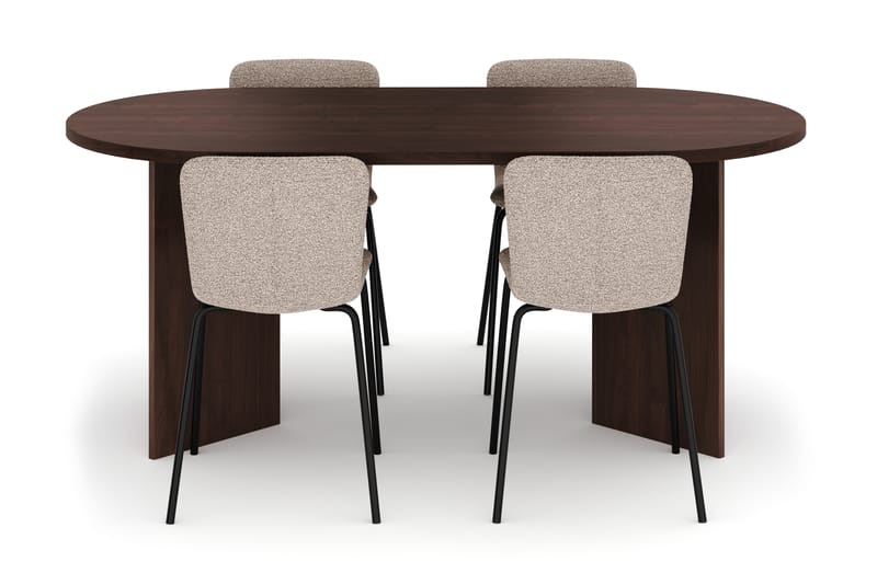 Dano Spisebord 180 cm med 4 Katy Spisestoler - Valnøtt / Greige - Møbler - Bord - Spisegrupper