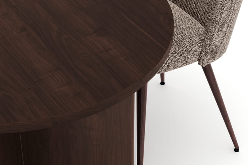 Dano Spisebord 180 cm med 4 Nibe Plus Spisestoler - Valnøtt / Greige - Møbler - Bord - Spisegrupper