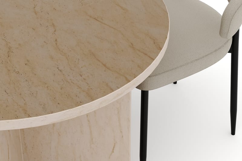 Dano Spisebord 180 cm med 4 Sawako Spisestoler - Travertin / Beige - Møbler - Bord - Spisegrupper
