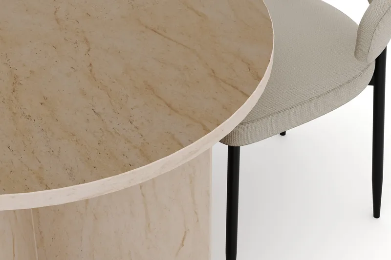 Dano Spisebord 180 cm med 4 Sawako Spisestoler - Travertin / Beige - Møbler - Bord - Spisegrupper