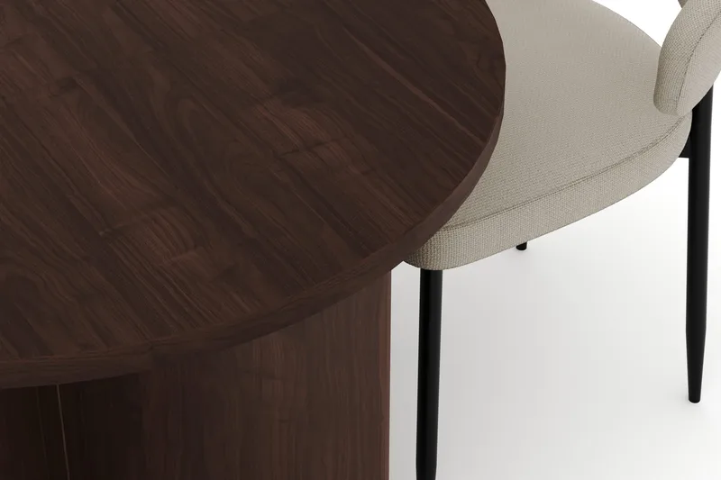 Dano Spisebord 180 cm med 4 Sawako Spisestoler - Valnøtt / Beige - Møbler - Bord - Spisegrupper