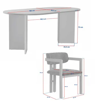 Dano Spisebord 180 cm med 6 Bonavista Stole - Milano valnøtt, mørk valnøtt, brun - Møbler - Bord - Spisegrupper